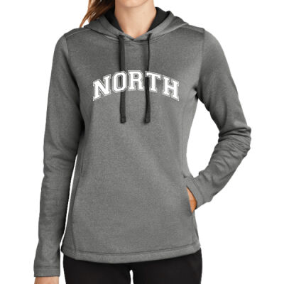 NAHS - ® Ladies PosiCharge ® Sport Wick ® Heather Fleece Hooded Pullover Thumbnail